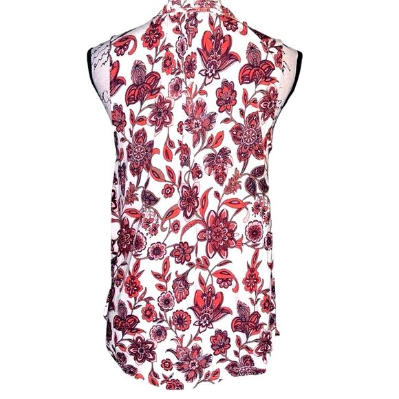 Loft floral burnt orange blouse small - Picture 2 of 5